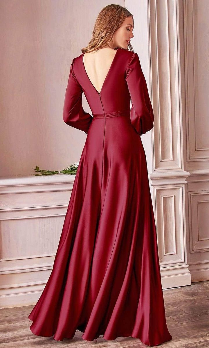 Style 7475 Cinderella Divine Size 10 Long Sleeve Pink Side Slit Dress on Queenly
