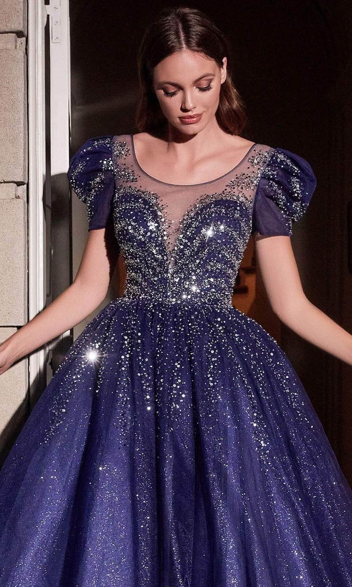 Style B702 Cinderella Divine Size 6 Navy Blue Ball Gown on Queenly