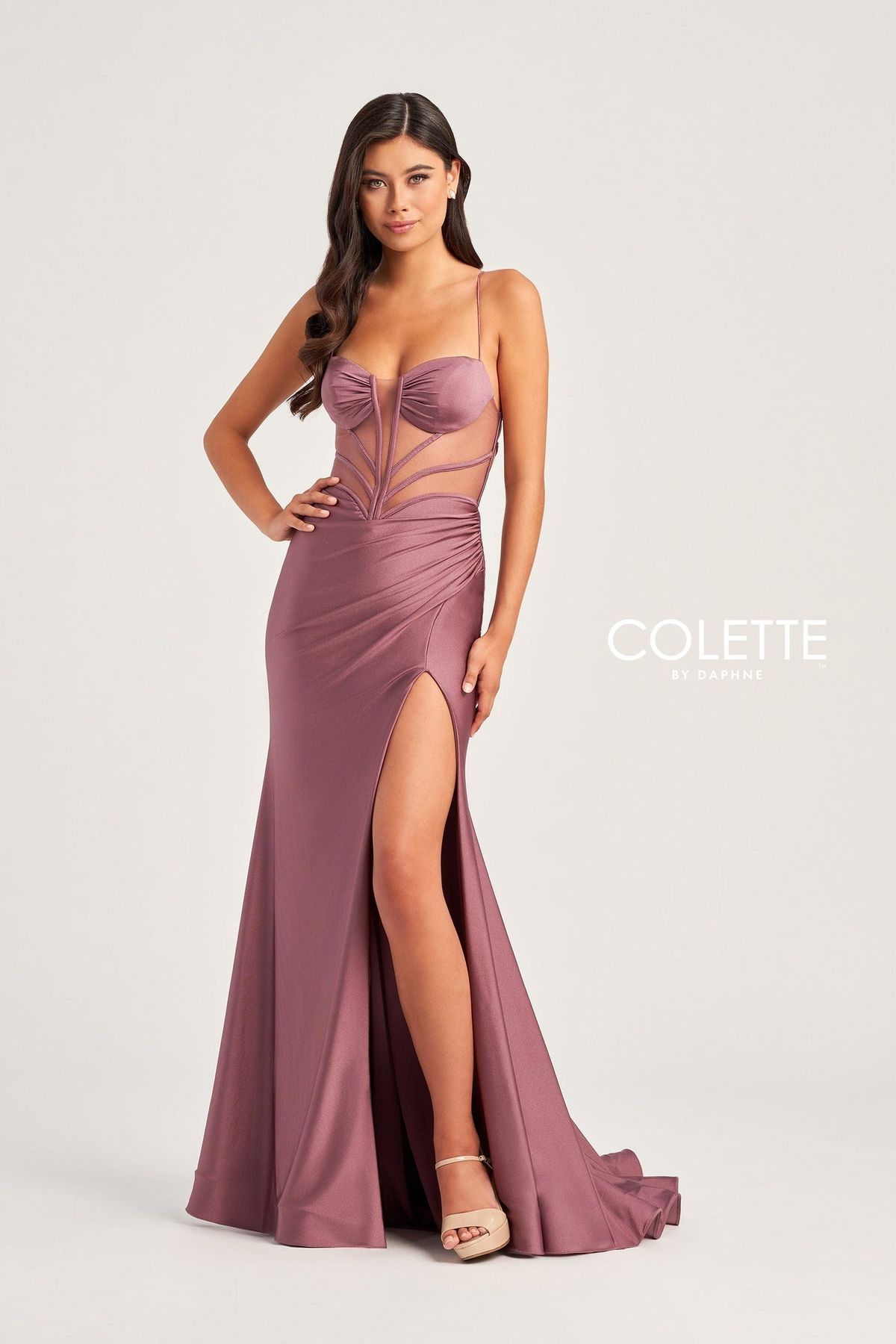 Strapless Foldover Hem Dress with Slit - Pink – Collette Clothing