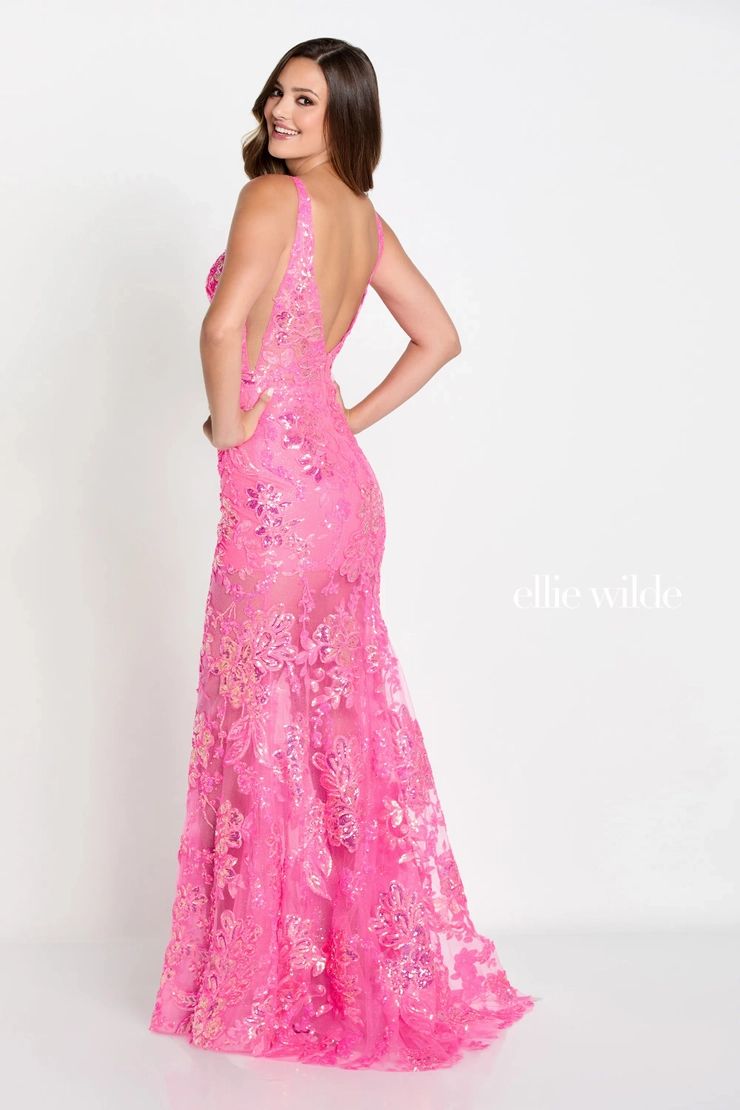 Style EW34040 Ellie Wilde By Mon Cheri Size 2 Pageant Plunge Purple Mermaid Dress on Queenly