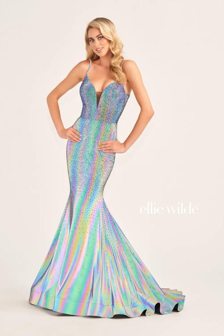 Style EW35701 Ellie Wilde By Mon Cheri Size 0 Pageant Blue Mermaid Dress on Queenly