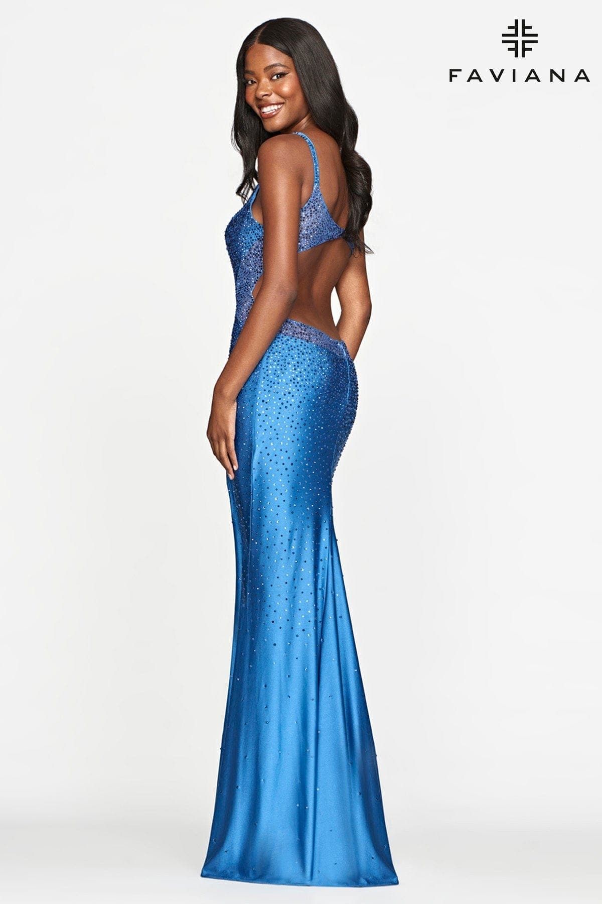 Style S10500 Faviana Size 0 Blue Mermaid Dress on Queenly
