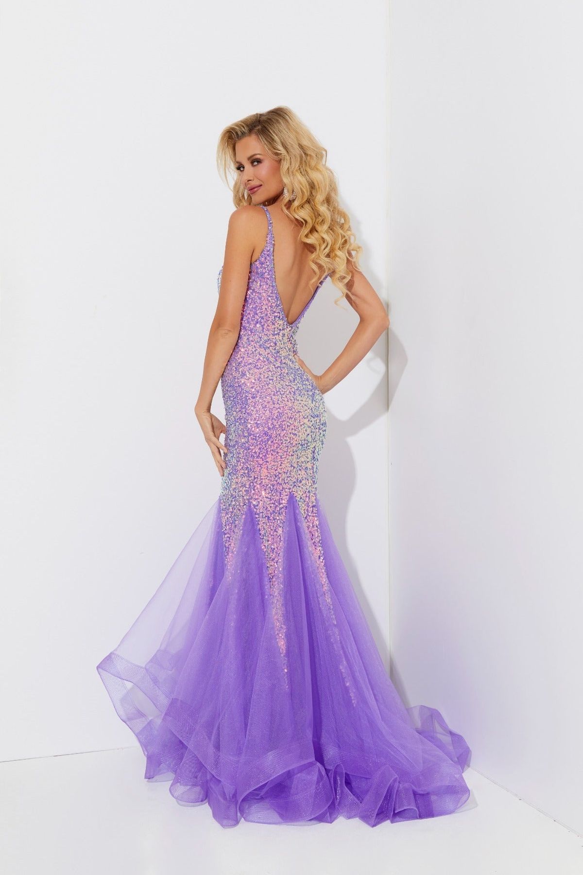 Style 7544 Jasz Couture Size 4 Pageant Purple Mermaid Dress on Queenly