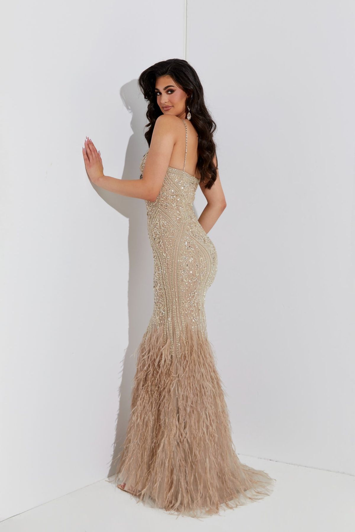 Style 7565 Jasz Couture Size 2 Pageant Nude Mermaid Dress on Queenly