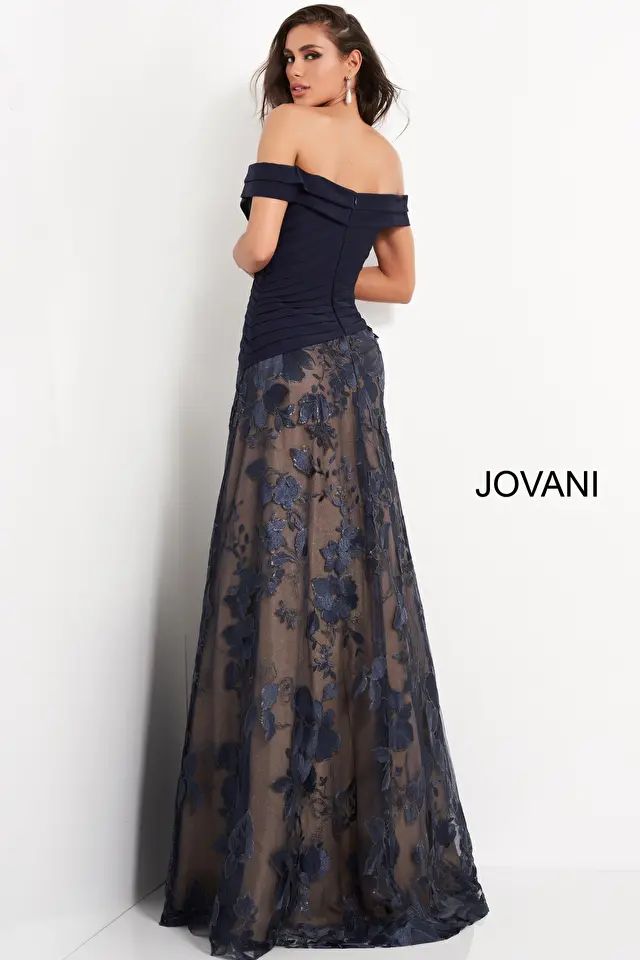 Style 2852 Jovani Size 10 Pageant Navy Blue A-line Dress on Queenly
