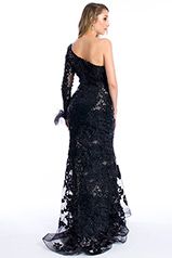 Style 37351 Jovani Size 6 Pageant Black Side Slit Dress on Queenly