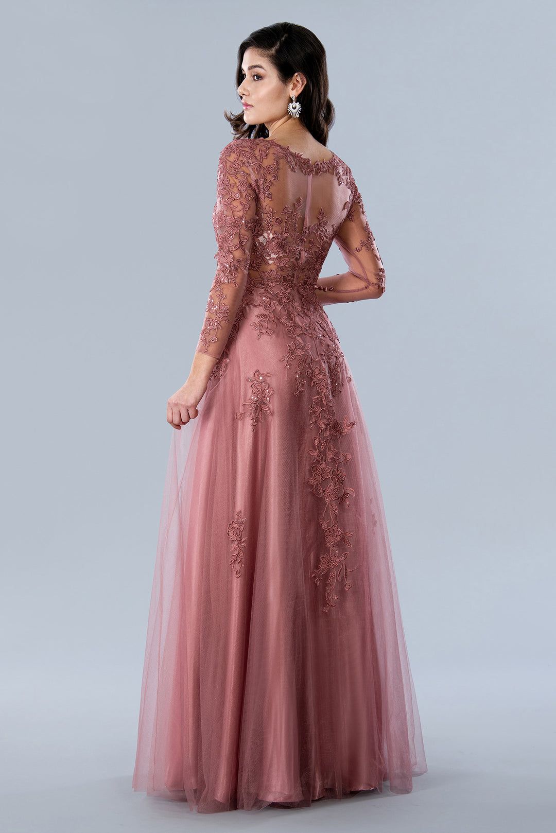 Style 23354 Stella Couture Size 14 Lace Pink A-line Dress on Queenly