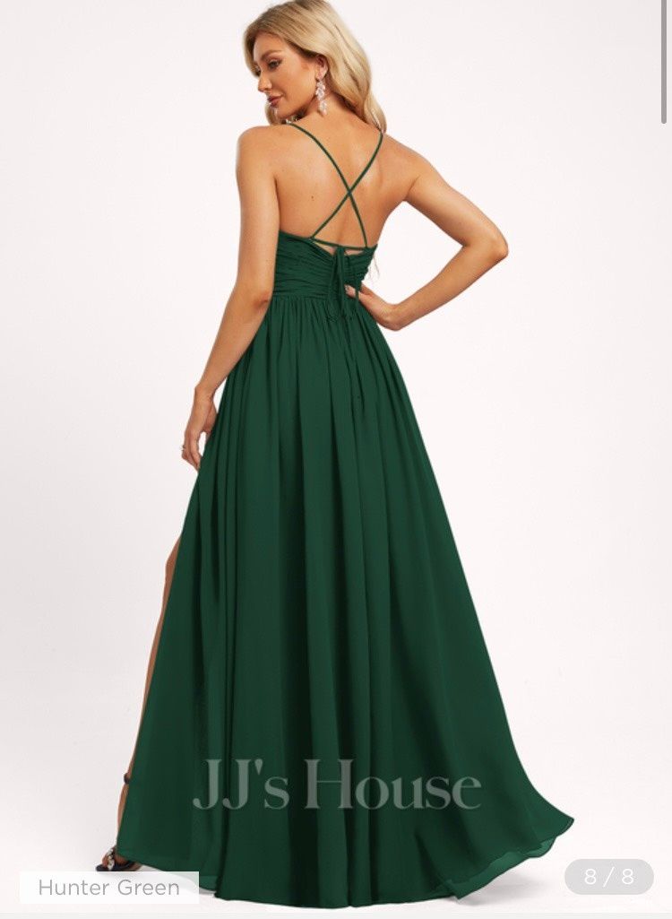 Jjs house Plus Size 22 Prom Plunge Green A-line Dress on Queenly