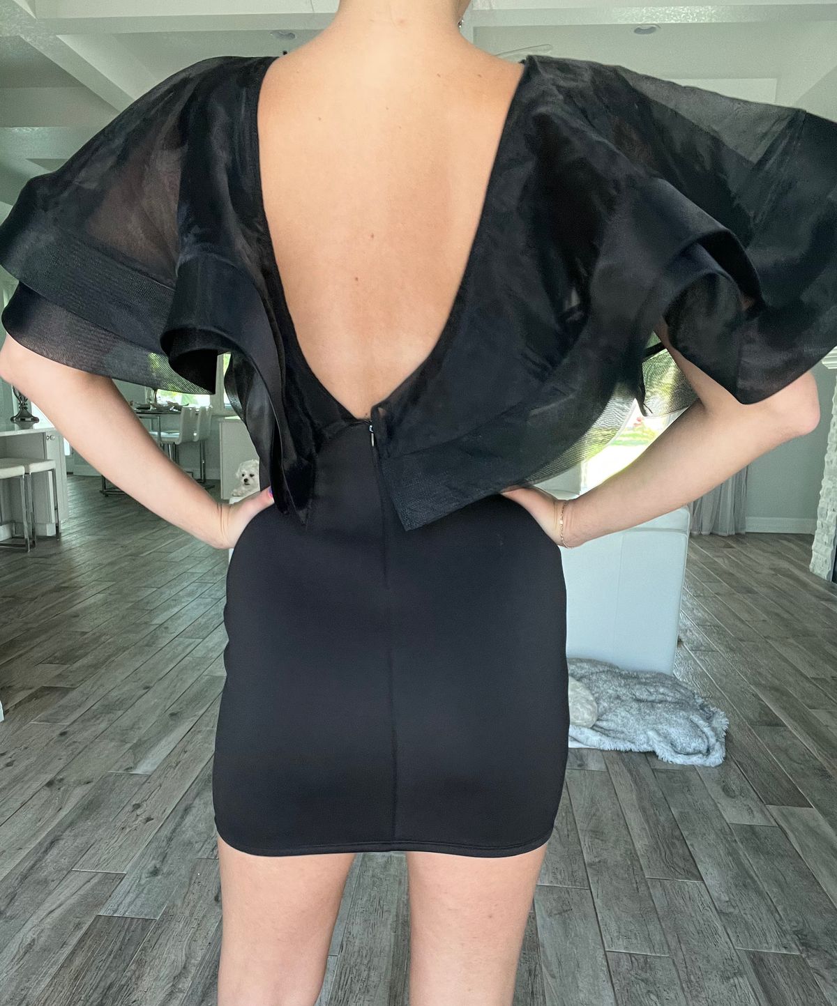 Size S Plunge Black Cocktail Dress on Queenly