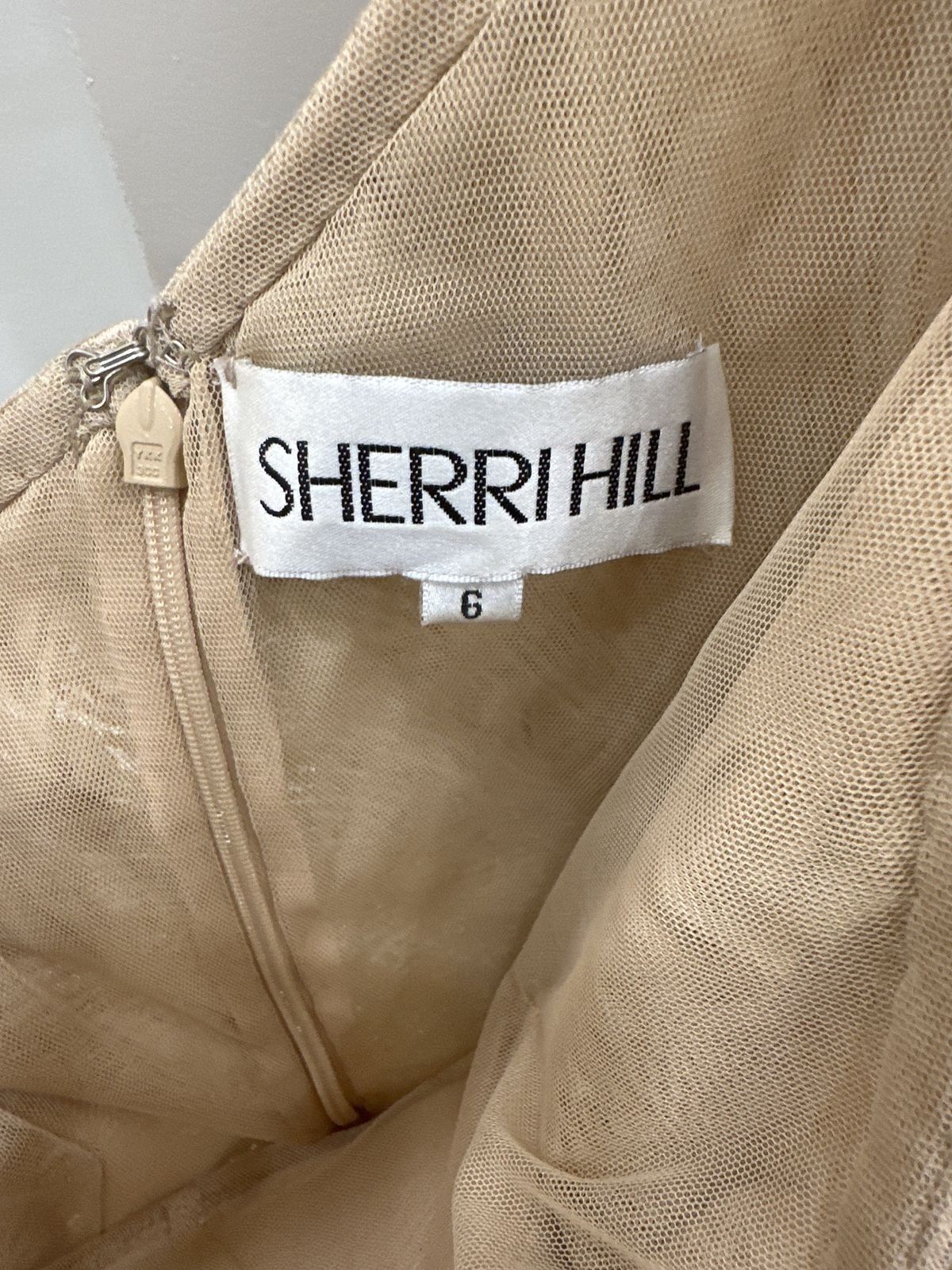 Sherri Hill Size 6 Prom One Shoulder Gold Side Slit Dress on Queenly