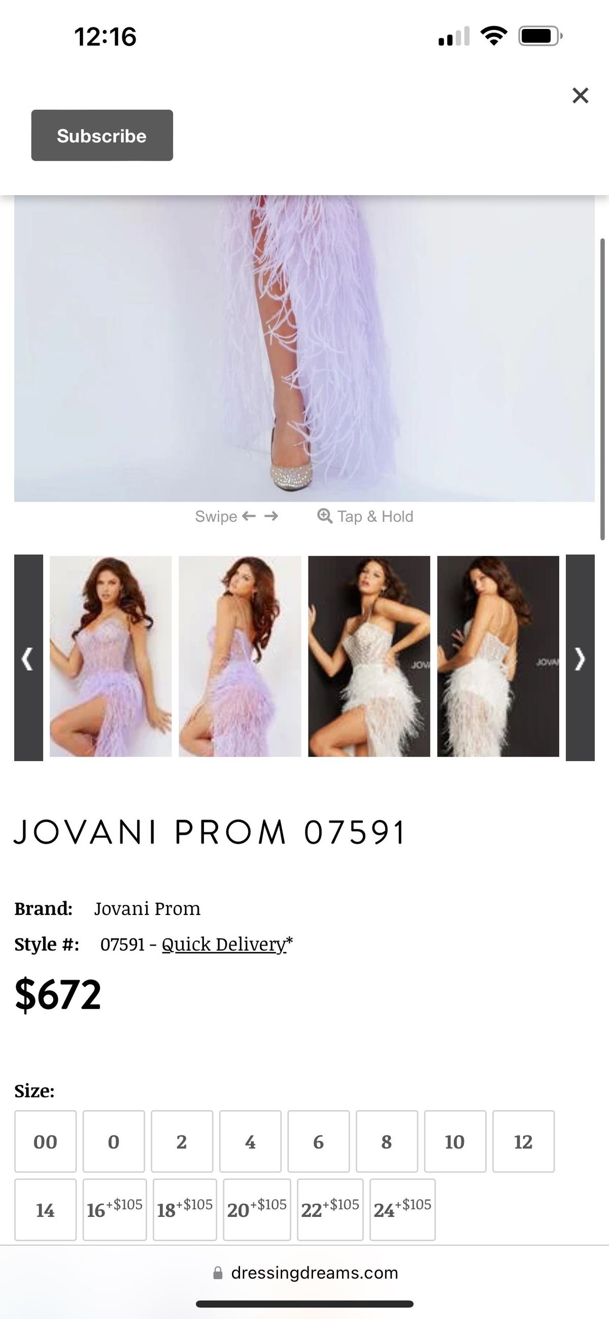 Jovani Size 4 Purple Side Slit Dress on Queenly