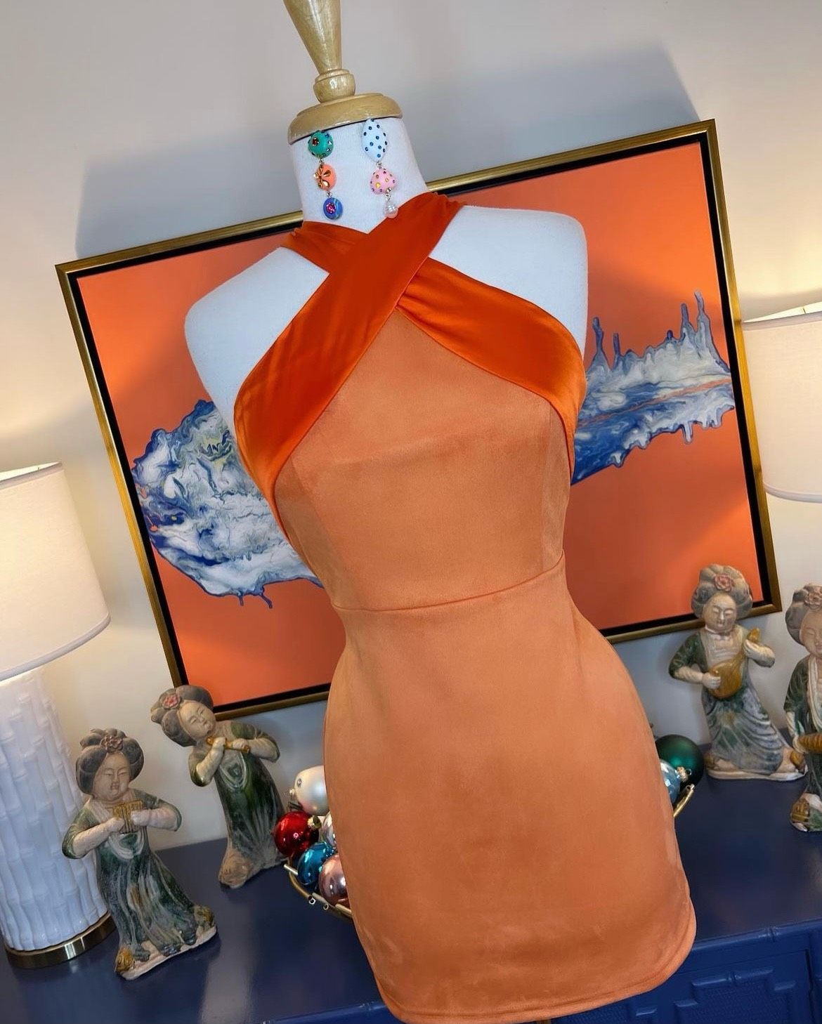 Canery Designs Size 0 Pageant One Shoulder Orange Cocktail Dress on Queenly