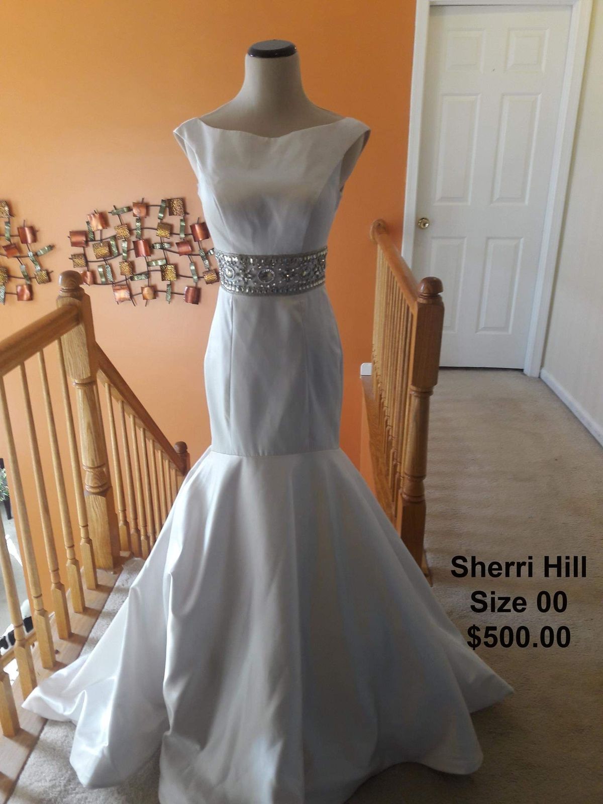 Sherri Hill Size 0 Prom Sequined White Ball Gown on Queenly