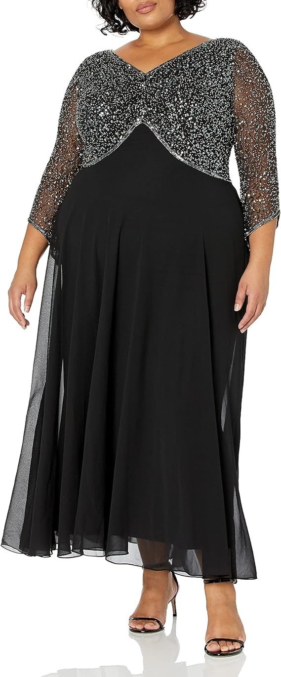 Jkara Plus Size 20 Black Ball Gown on Queenly