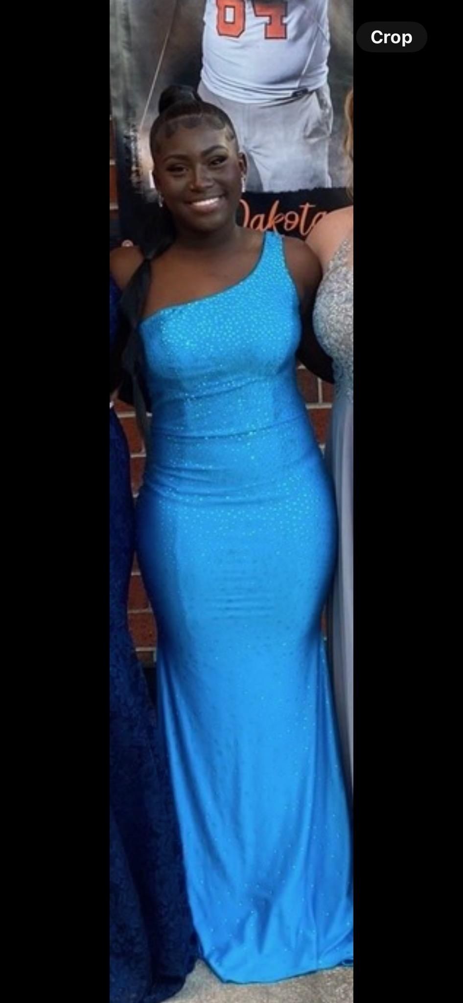 Johnathan Kayne Size 8 Prom Blue Dress With Train on Queenly