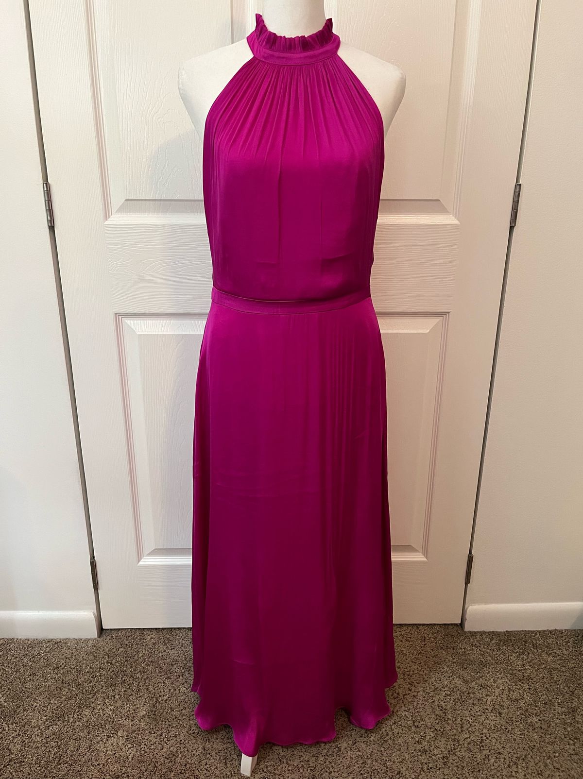 Banana Republic Size 6 Wedding Guest High Neck Pink Cocktail Dress on Queenly