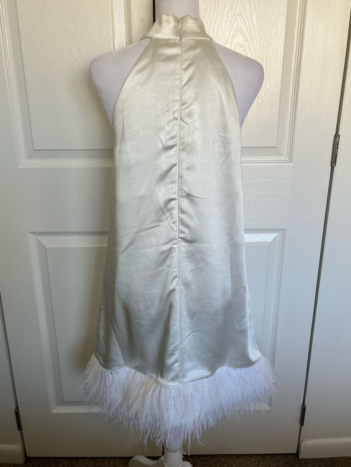 Elliatt Size M Homecoming High Neck White Cocktail Dress on Queenly