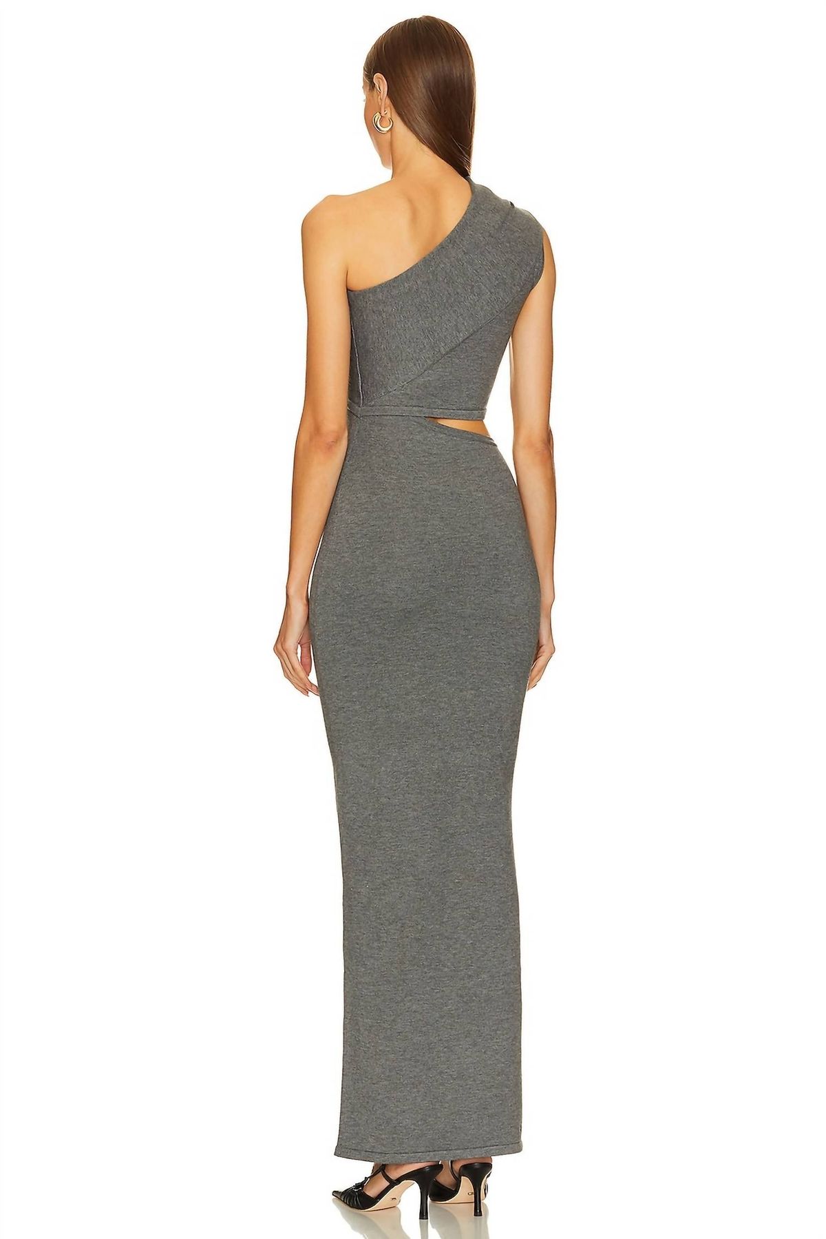 Style 1-1346792127-2901 RONNY KOBO Size M One Shoulder Gray Floor Length Maxi on Queenly