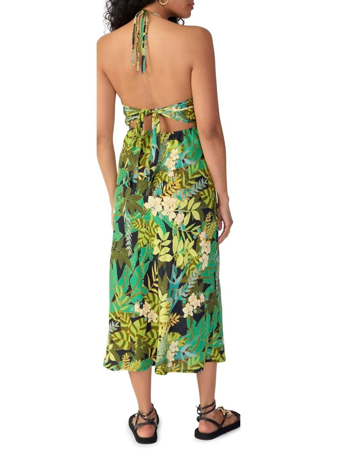 Style 1-2438904084-2901 Sanctuary Size M Halter Floral Green Cocktail Dress on Queenly