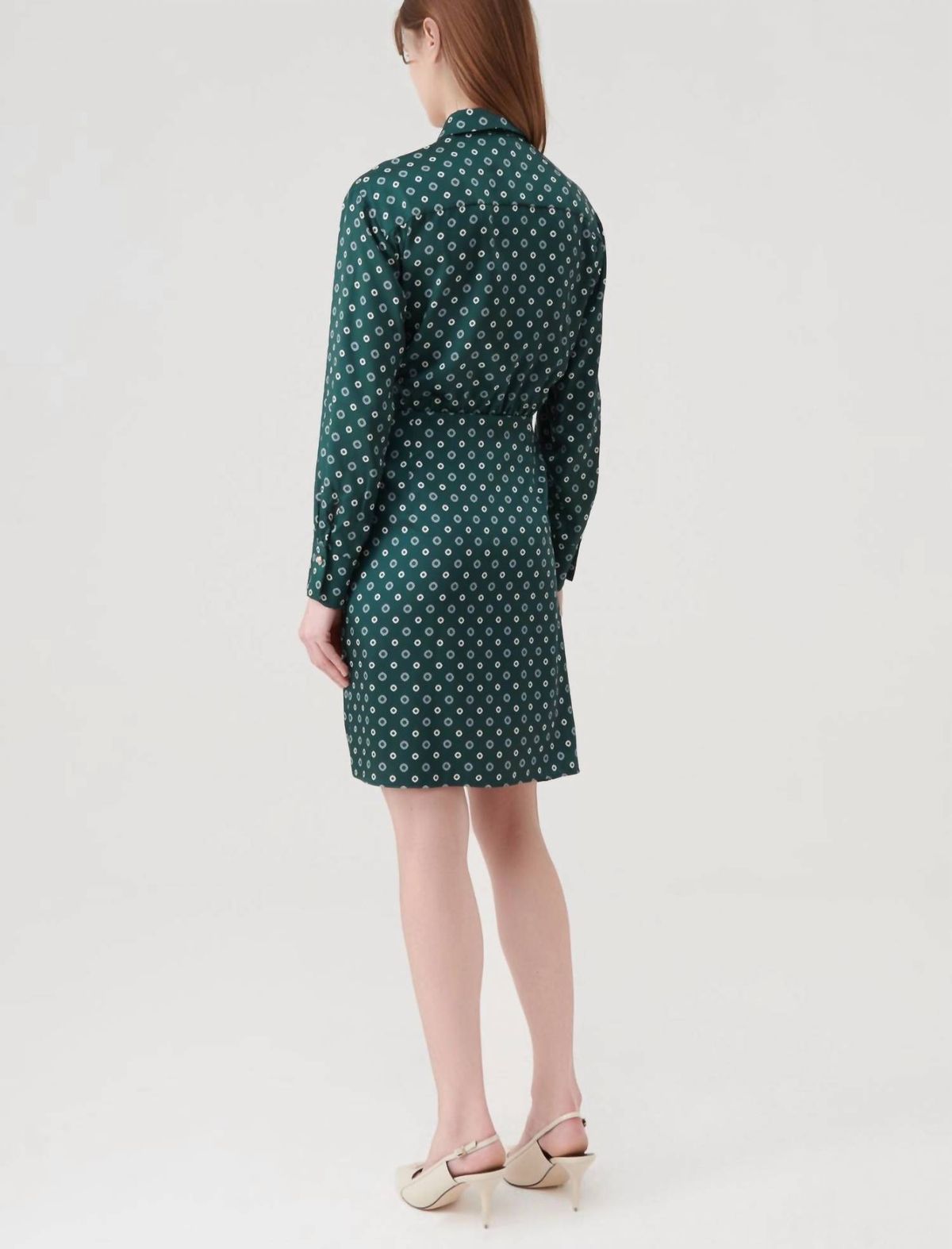 Style 1-3537940428-2168 MARELLA Size 8 Long Sleeve Sequined Green Cocktail Dress on Queenly
