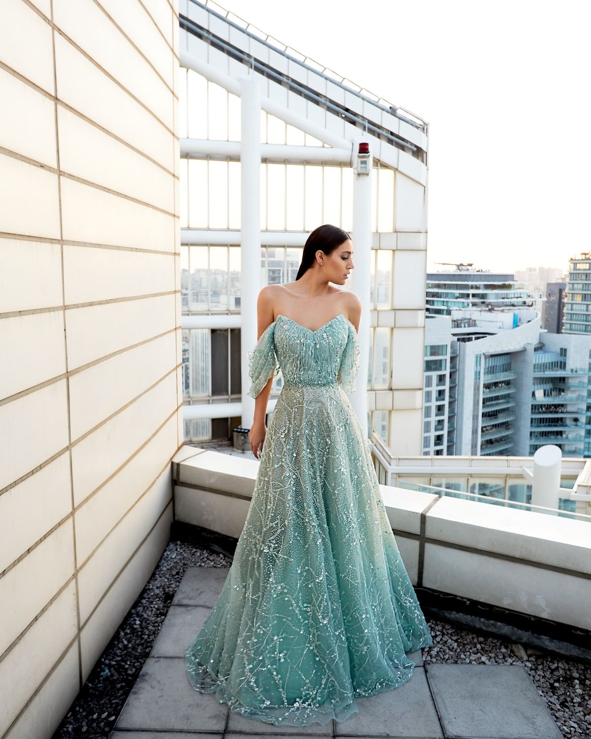 Sea green sale formal dress