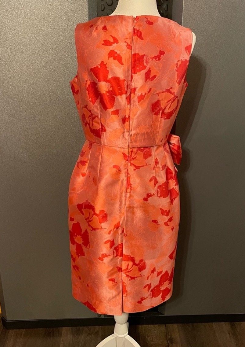 Teri Jon Size 4 Prom High Neck Coral Cocktail Dress on Queenly