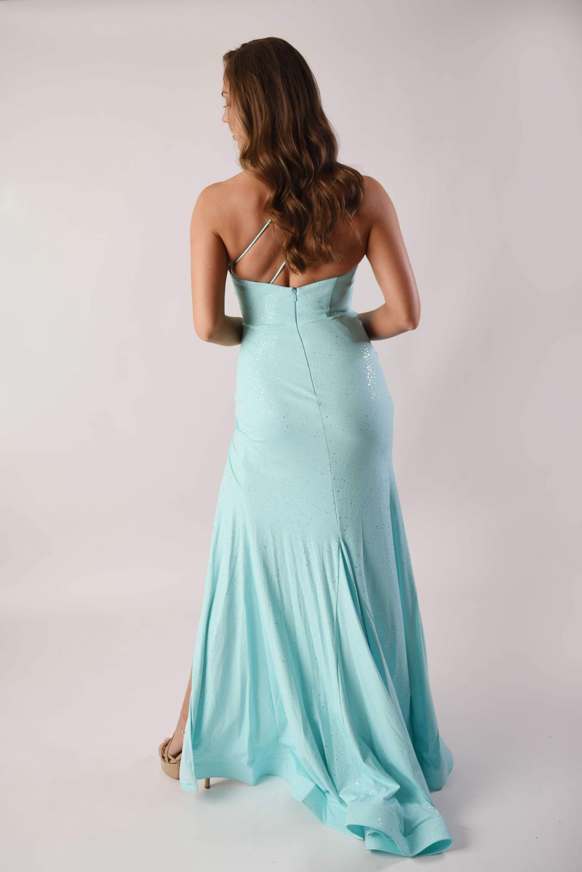 Ava Presley Size 2 Prom One Shoulder Blue Side Slit Dress on Queenly