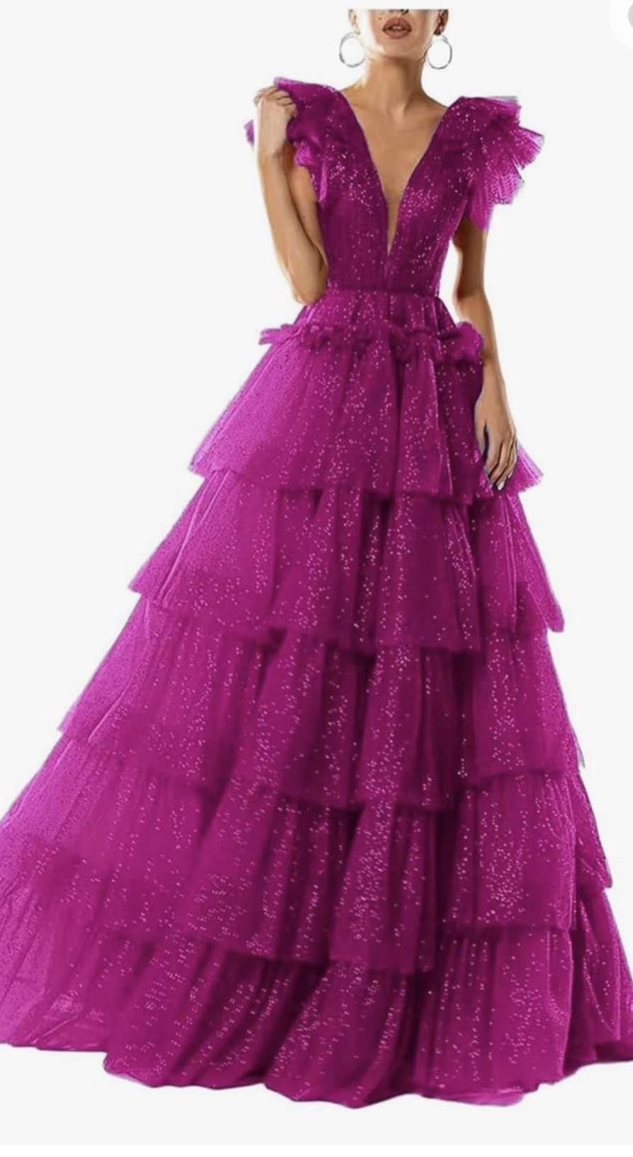 Plus Size 16 Prom Plunge Pink A-line Dress on Queenly