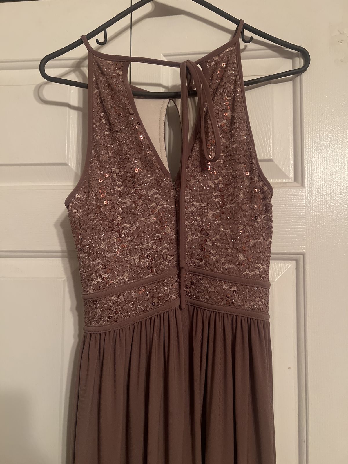 Size 10 Sheer Nude Ball Gown on Queenly
