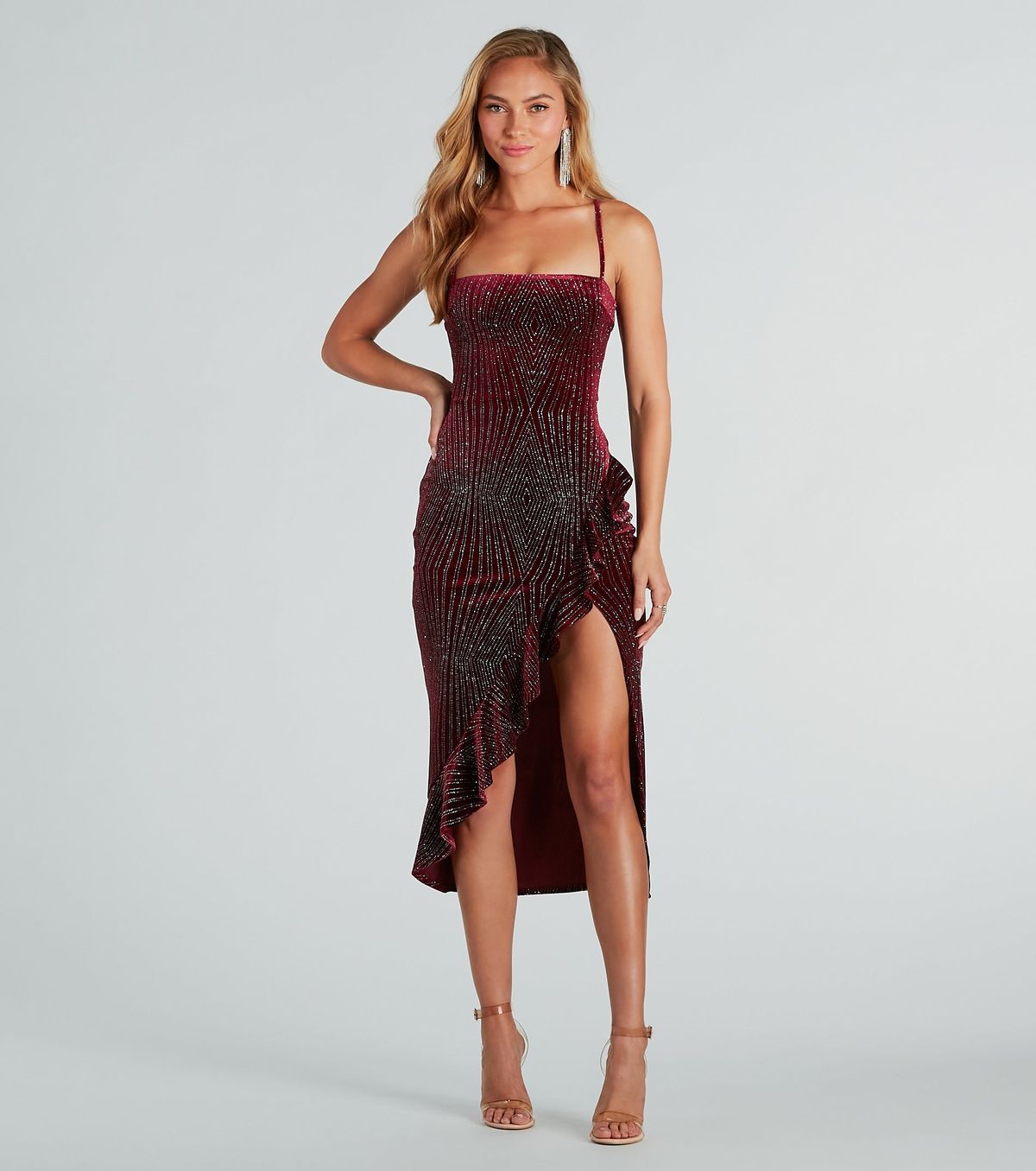 Windsor red hotsell high low dress