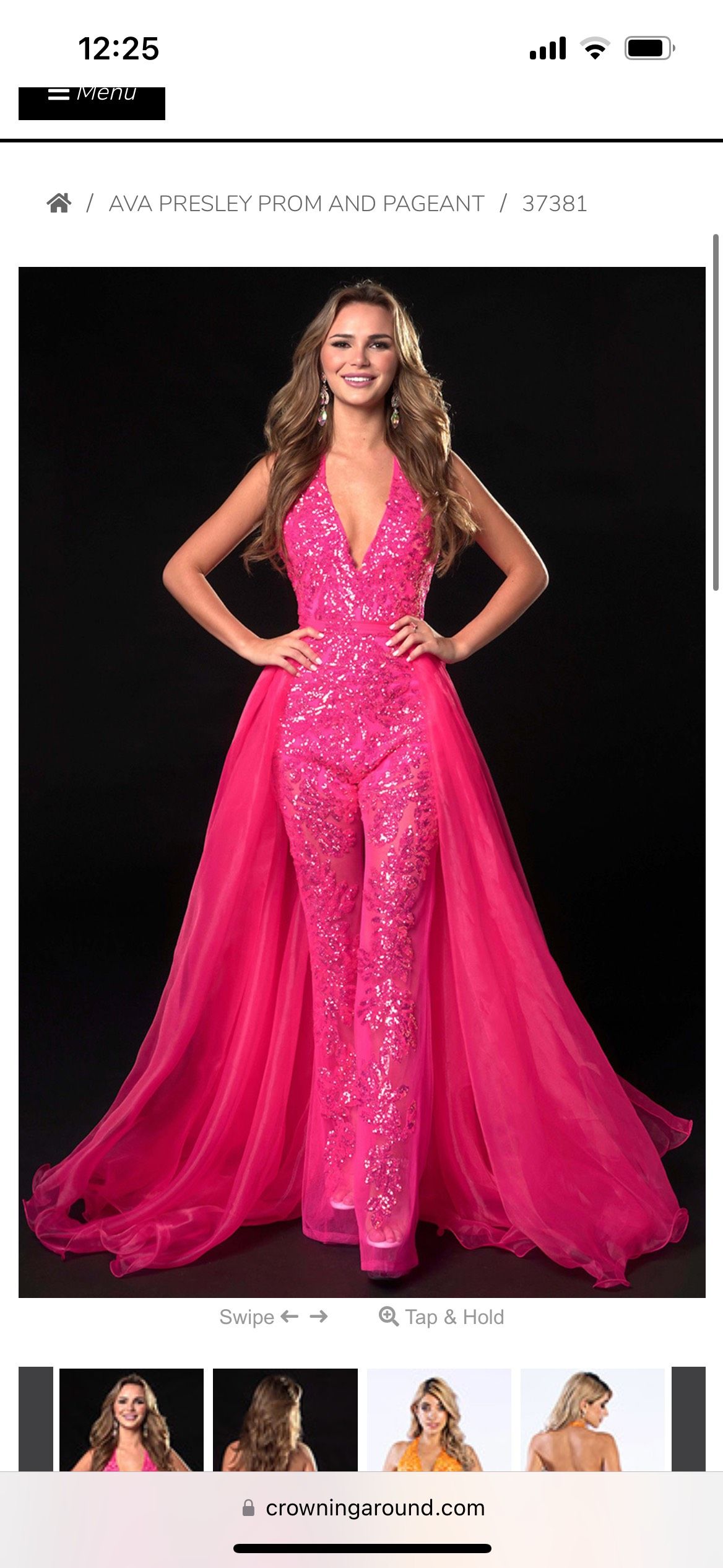 Ava Presley Size 12 Prom Plunge Pink Formal Jumpsuit on Queenly