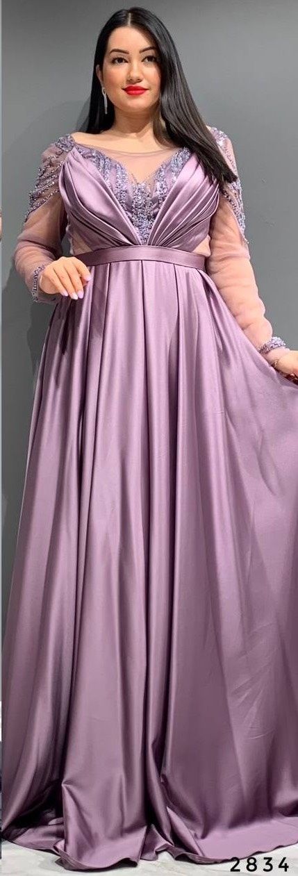 FIERO Size 12 Wedding Guest Plunge Purple Floor Length Maxi on Queenly