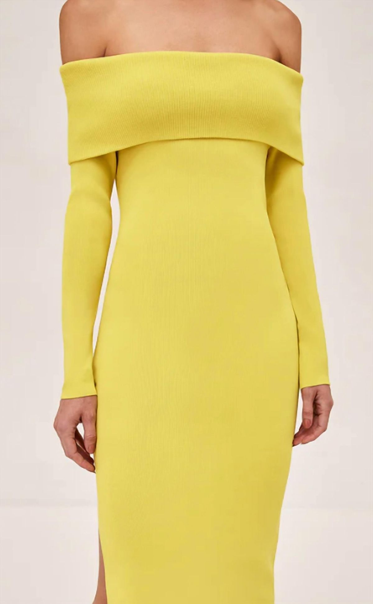 Style 1-1160102875-2901 ALEXIS Size M Long Sleeve Yellow Cocktail Dress on Queenly