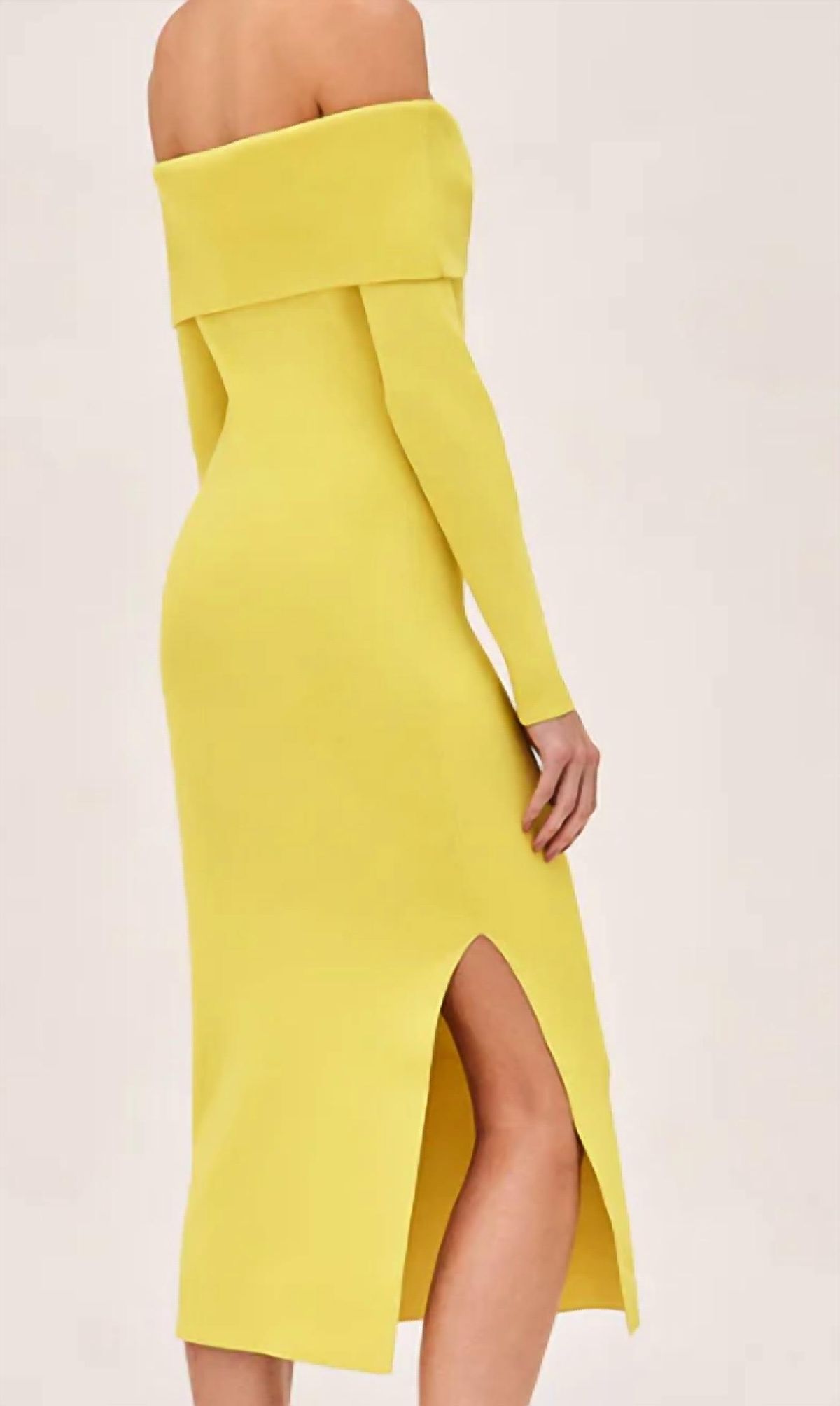 Style 1-1160102875-2901 ALEXIS Size M Long Sleeve Yellow Cocktail Dress on Queenly