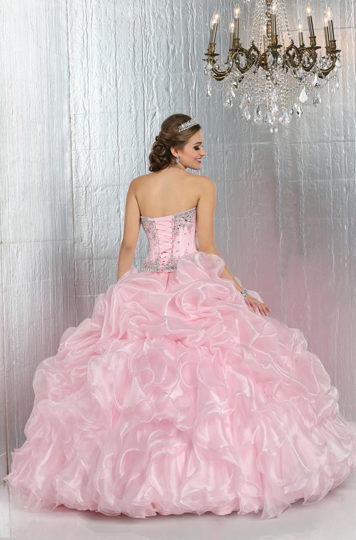 Style 802793128 Q by DaVinci Size 8 Prom Strapless Pink Ball Gown on Queenly