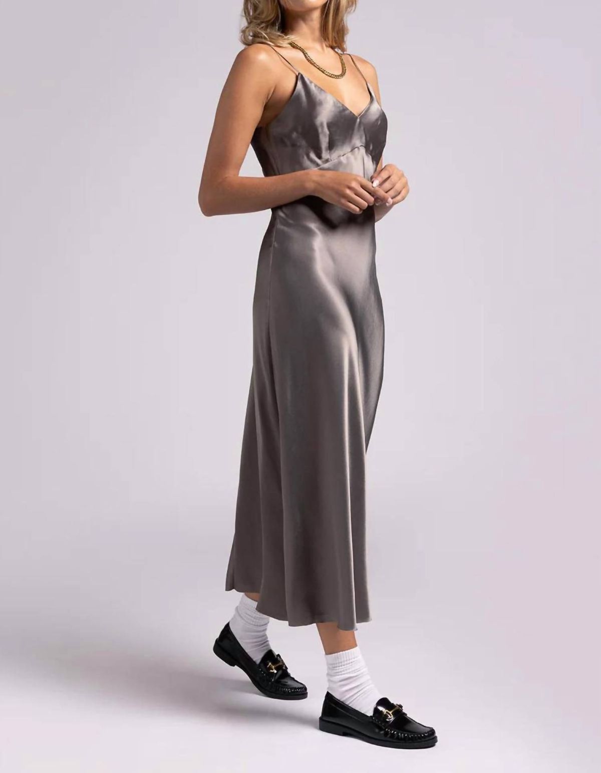 Style 1-1926895568-2791 Weekend Los Angeles Size L Gray Floor Length Maxi on Queenly