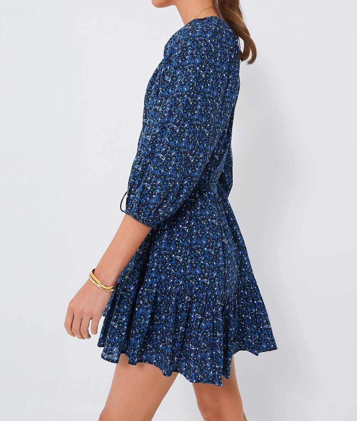 Style 1-2926445032-2901 APIECE APART Size M Long Sleeve Floral Blue Cocktail Dress on Queenly