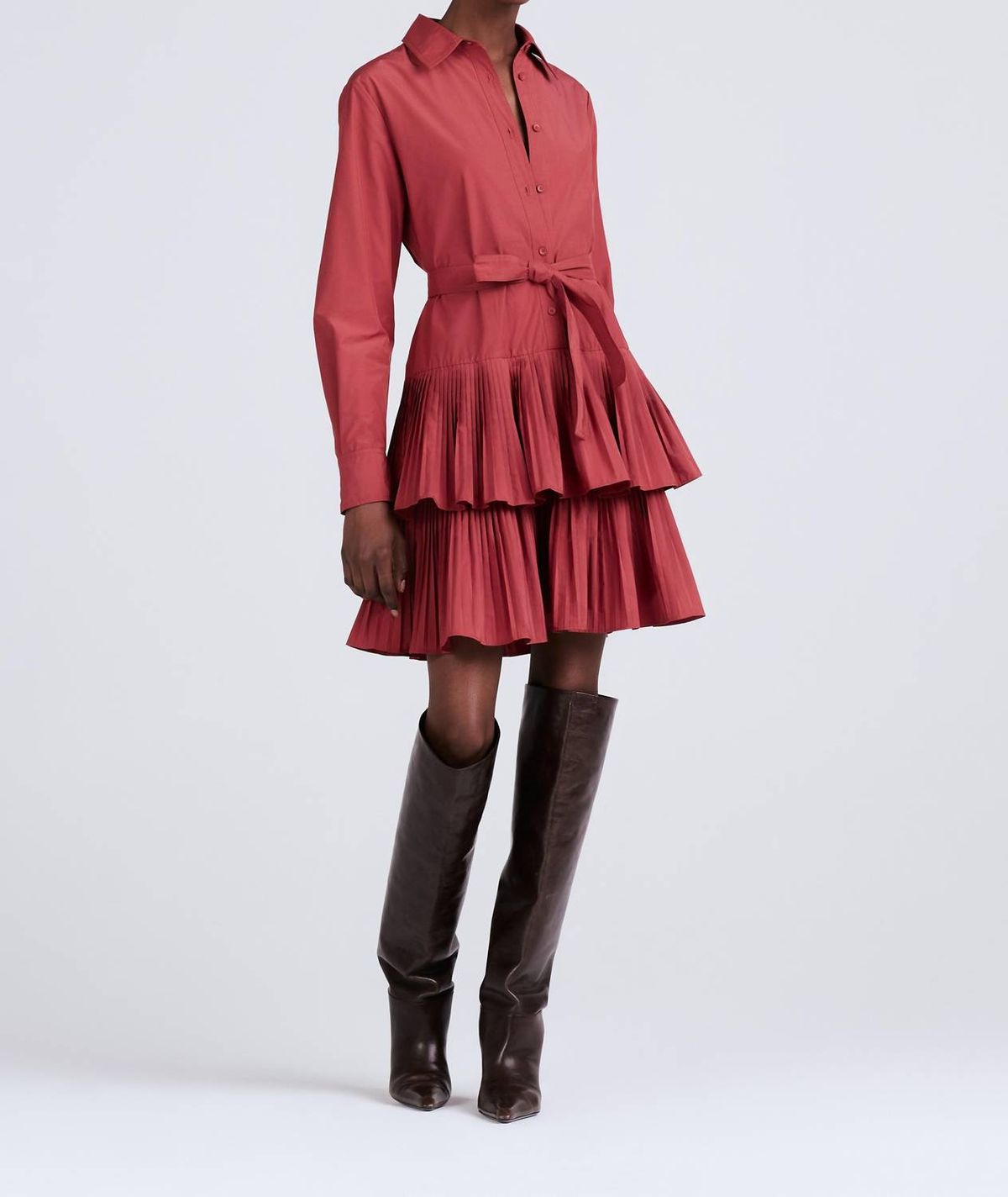 Style 1-3267652136-1498 Derek Lam 10 Crosby Size 4 Long Sleeve Red Cocktail Dress on Queenly