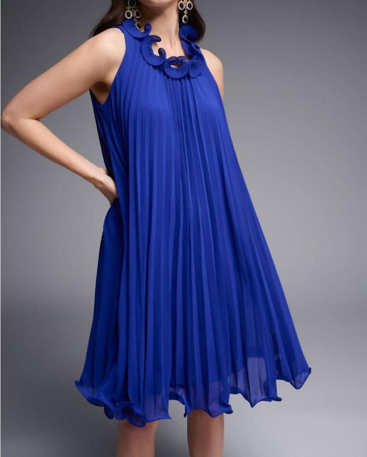 Style 1-473504143-2168 Joseph Ribkoff Size 8 Royal Blue Cocktail Dress on Queenly
