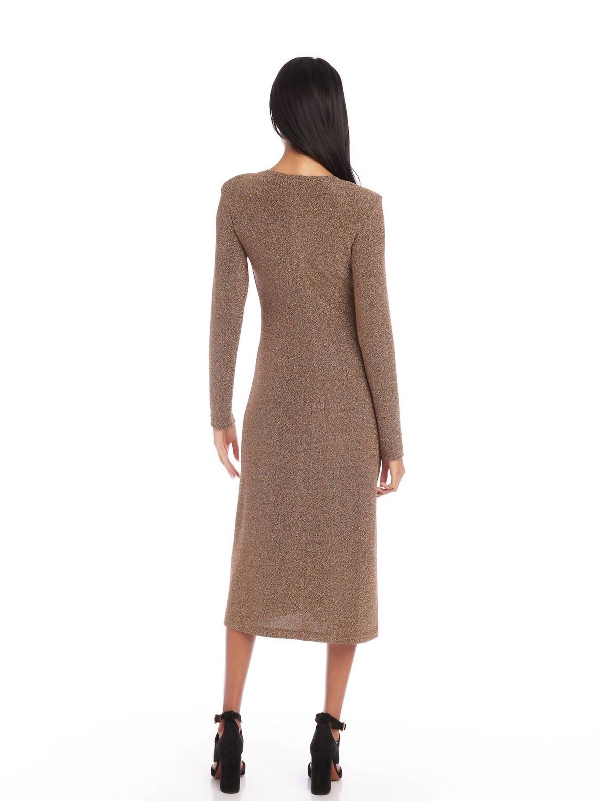 Style 1-620658262-3855 Fifteen Twenty Size XS Long Sleeve Brown Cocktail Dress on Queenly