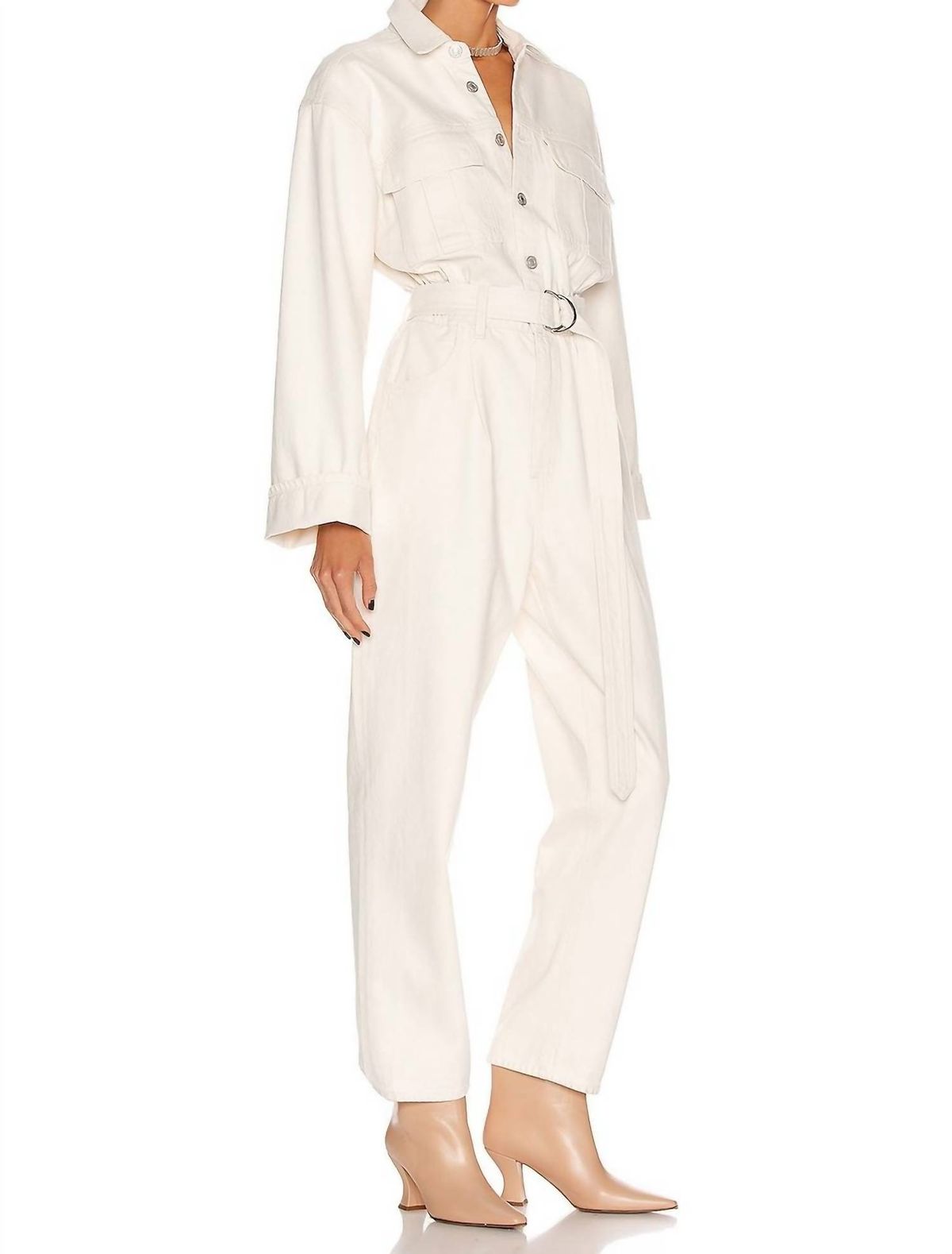 Style 1-779132944-2696 AGOLDE Size L White Formal Jumpsuit on Queenly