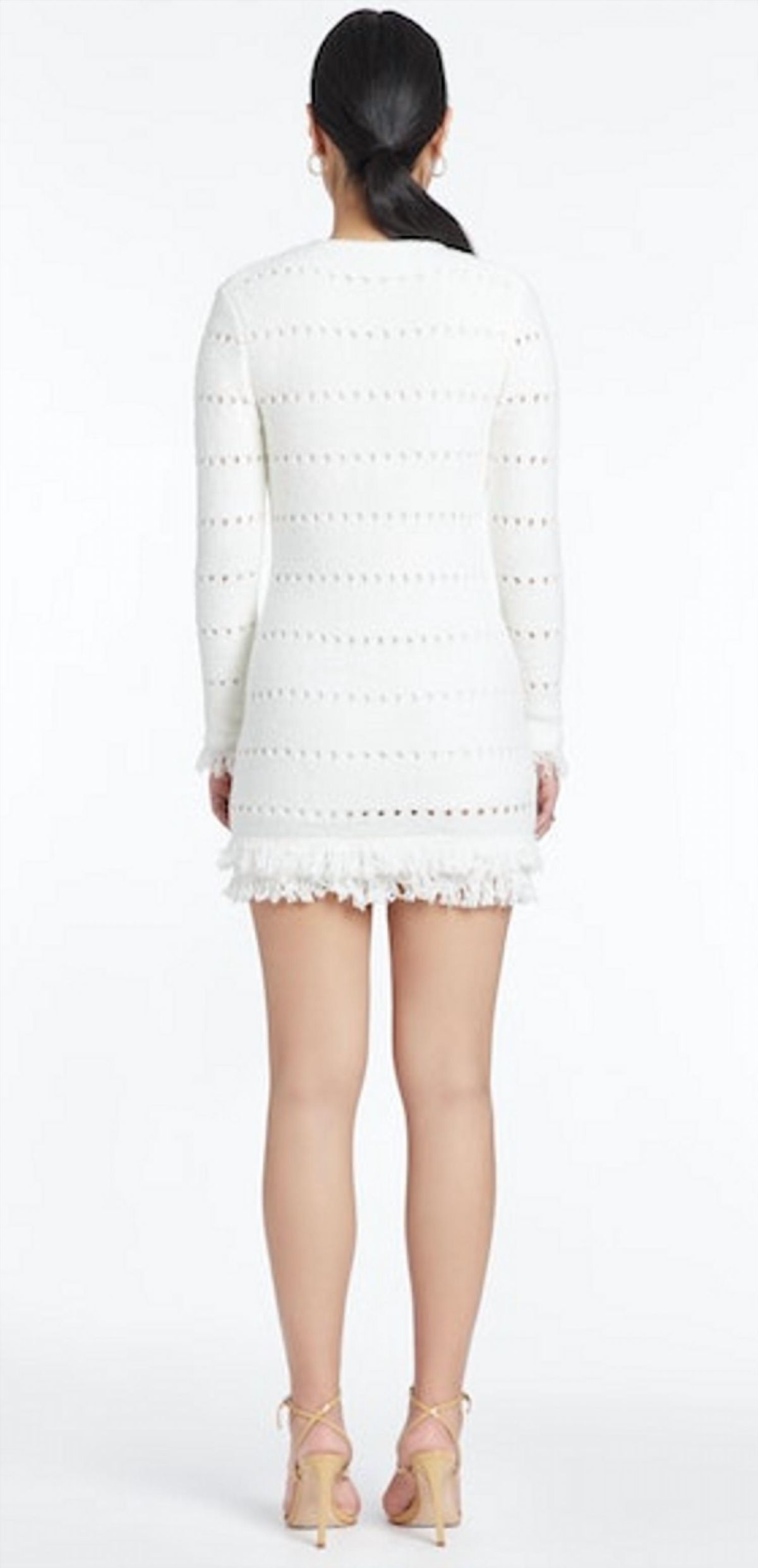 Style 1-858601117-2901 Amanda Uprichard Size M Long Sleeve White Cocktail Dress on Queenly