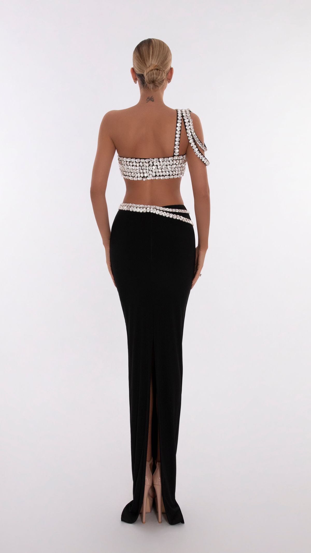 Style AD5611 Albina Dyla Size 2X Pageant Black Side Slit Dress on Queenly