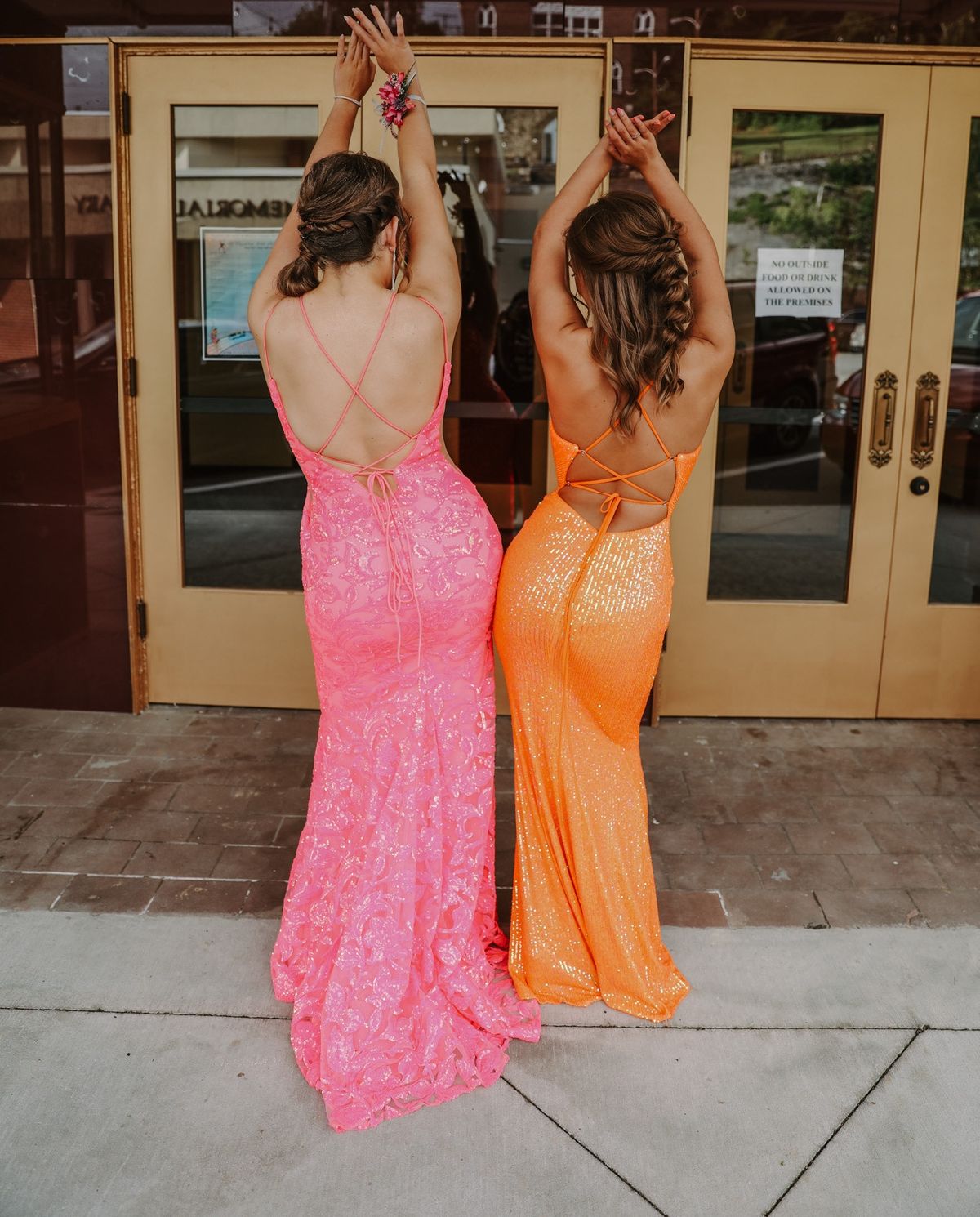 La Femme Size 2 Prom Plunge Orange A-line Dress on Queenly