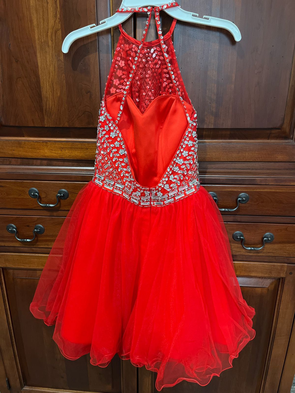 Oyisha Size 0 Homecoming Halter Red Ball Gown on Queenly