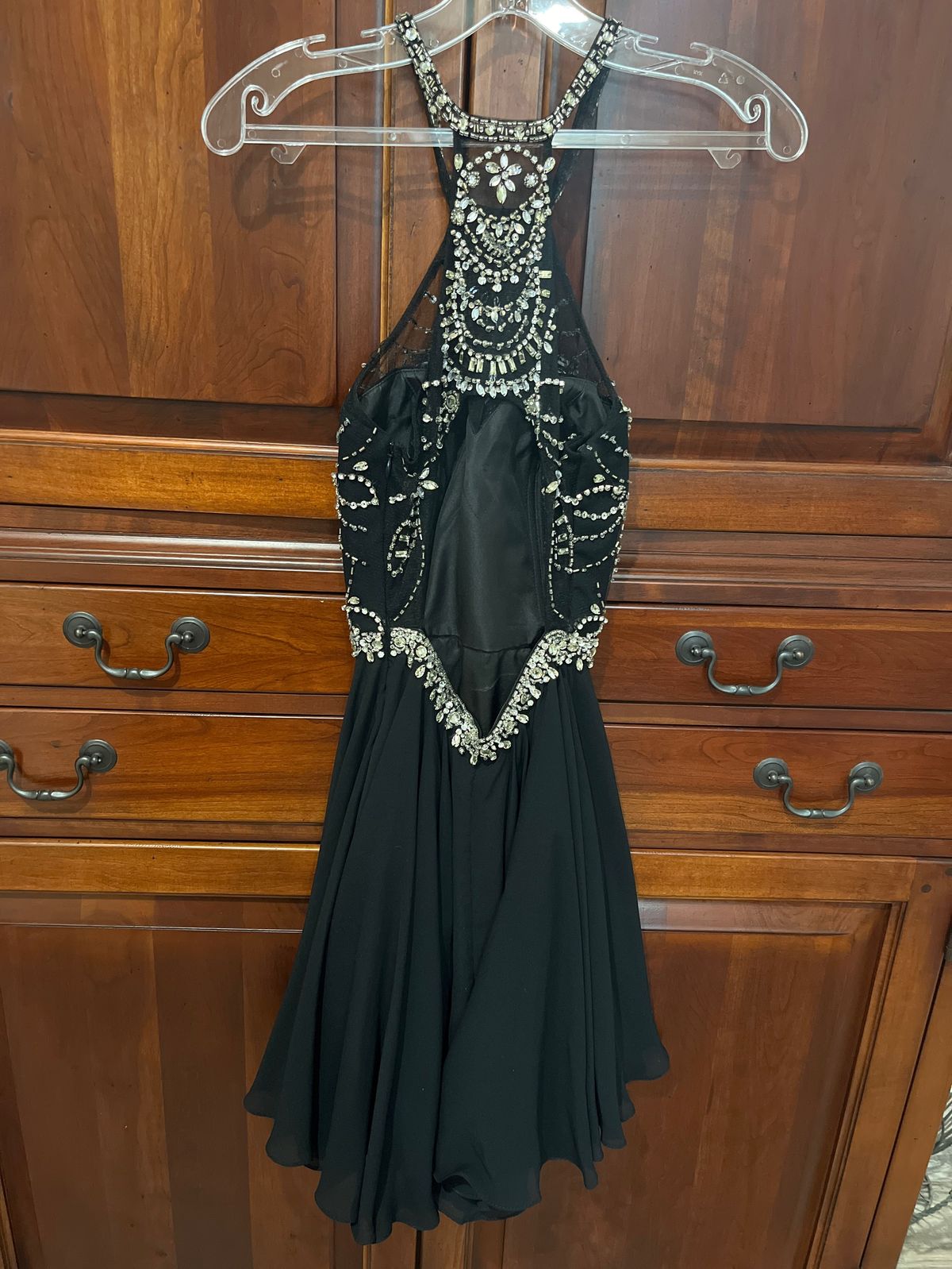 Rachel Allan Size 0 Halter Black Cocktail Dress on Queenly