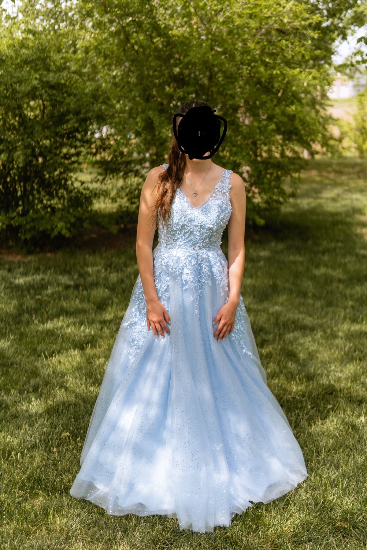 Style 2615 Colors Size 2 Prom Plunge Blue Ball Gown on Queenly