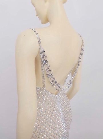 Ratee Siranan Size 0 Pageant Plunge Sequined Silver Side Slit Dress on Queenly