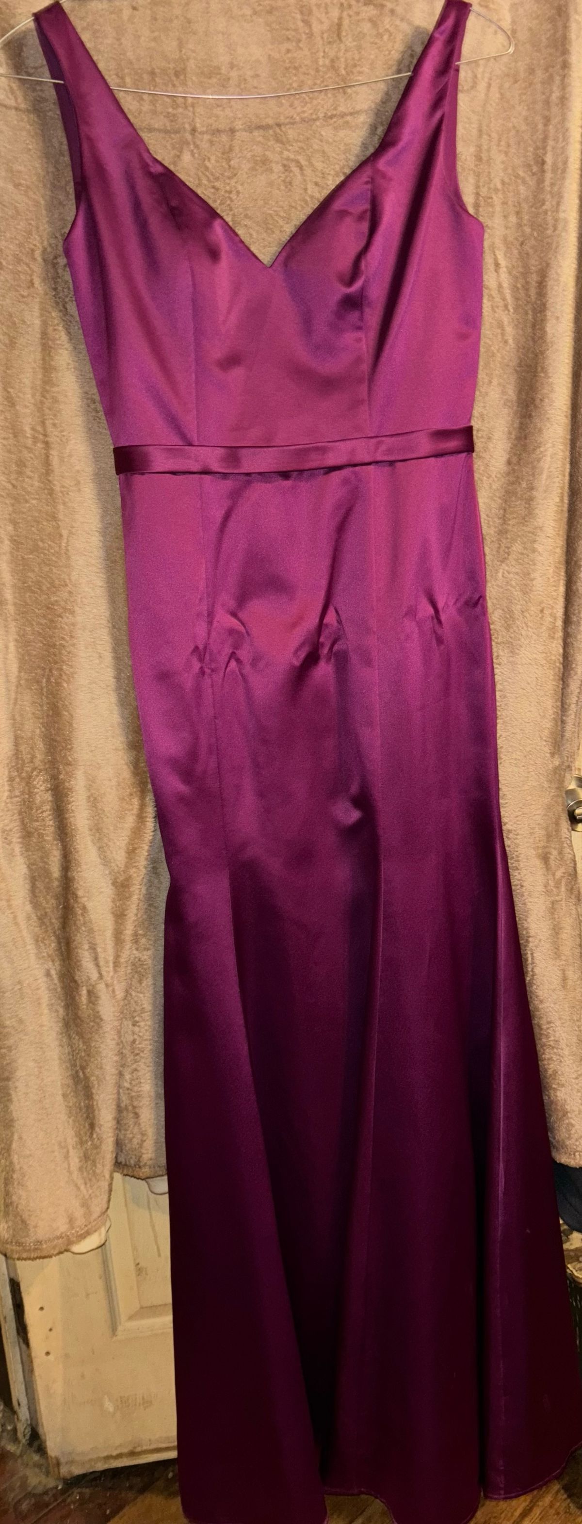 MoriLee Size 12 Prom Plunge Purple A-line Dress on Queenly