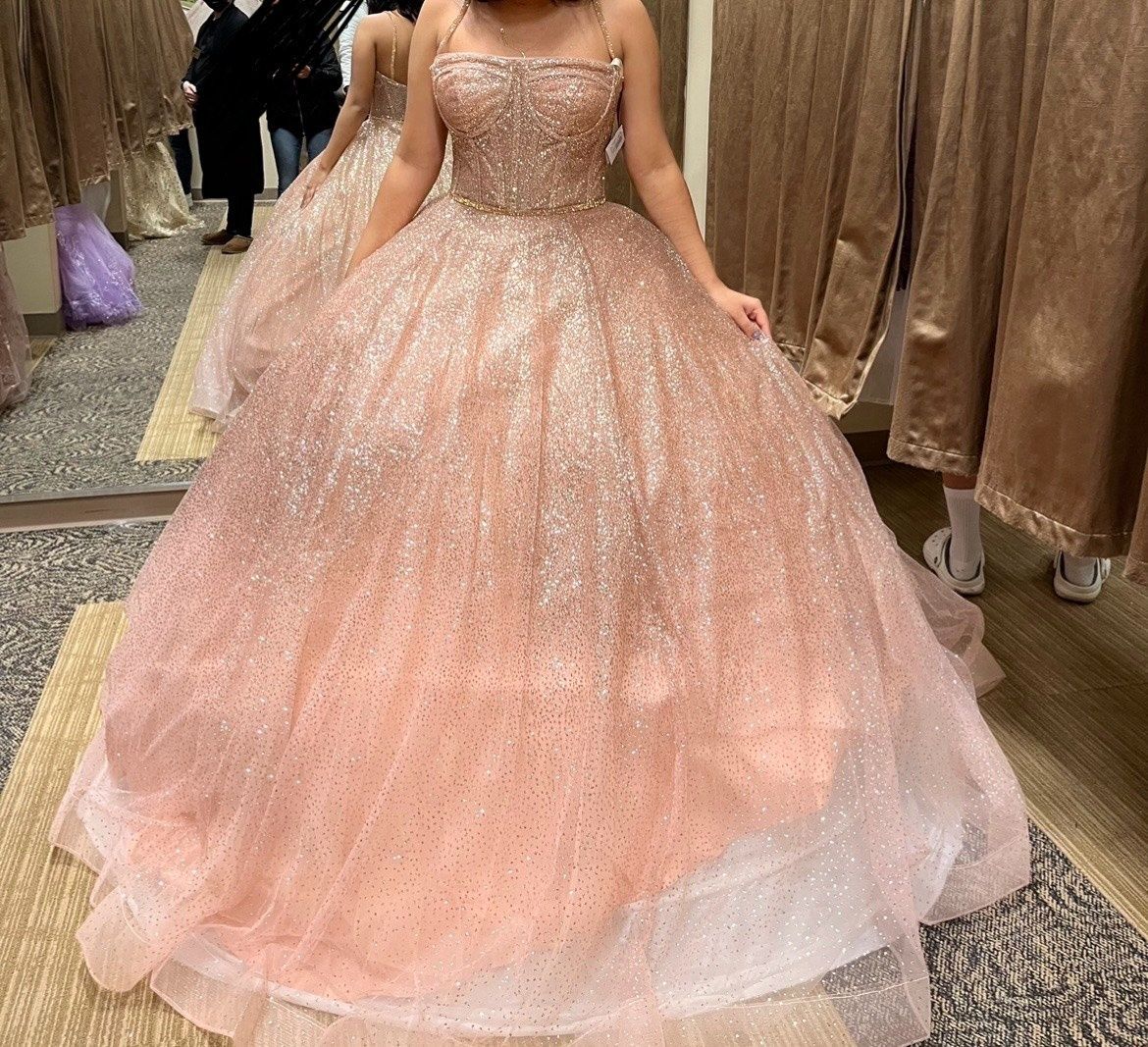 Girls Size 4 Rose Gold Ball Gown on Queenly